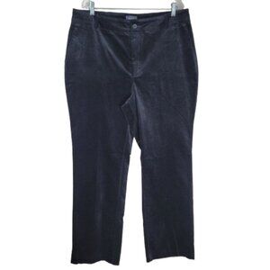 NYDJ Womens 14 Velvet Straight Leg Trouser Pants Black Lift Tuck NWT